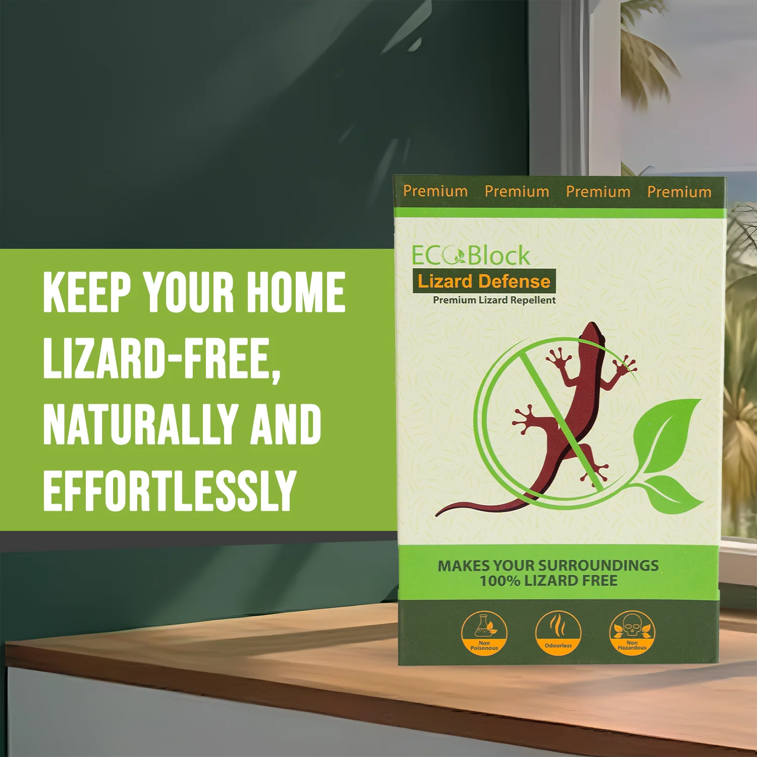 EcoBlock Lizard Defense (Pack of 5) – Natural Lizard Repellent Cubes | Non-Toxic, Odorless & Chemical-Free | 3-Month Long-Lasting Protection | Safe for Kitchen, Kids & Pets - Image 3