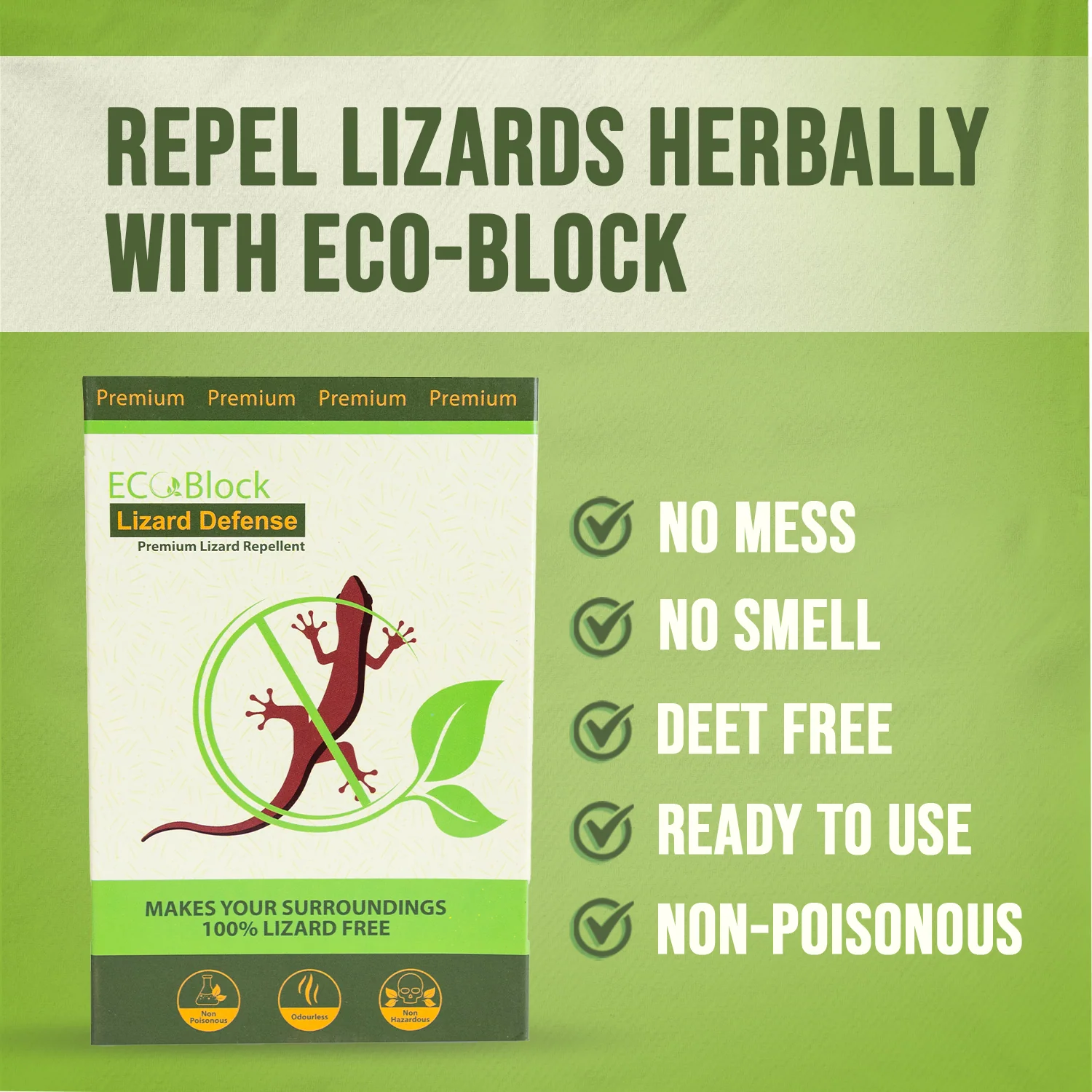 EcoBlock Lizard Defense (Pack of 5) – Natural Lizard Repellent Cubes | Non-Toxic, Odorless & Chemical-Free | 3-Month Long-Lasting Protection | Safe for Kitchen, Kids & Pets - Image 4
