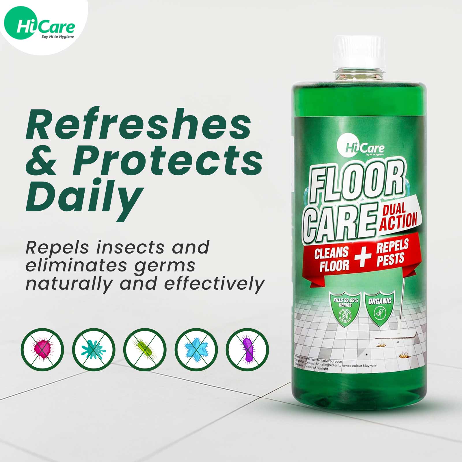 HiCare Organic Floor Disinfectant with Insect Repellent (1L) | Herbal Formula that Repels Cockroaches, Flies & Ants | Safe for Babies and Pets - Image 6